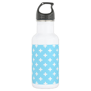 Bouteille D'eau Polka blanche croise sur bleu bébé