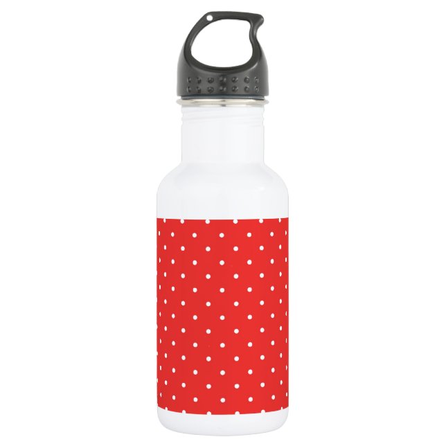 Bouteille D'eau Polka point rouge blanc arrière - plan modèle pers (Devant)
