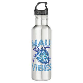 Bouteille D'eau Polynesian Blue Tribal Sea Turtle Maui Vibes