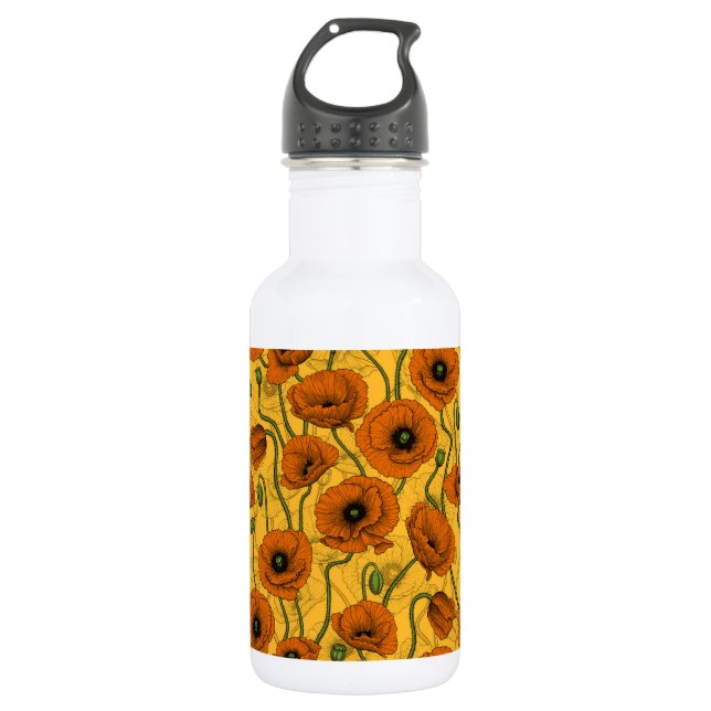 Bouteille D'eau Poppies orange (Devant)