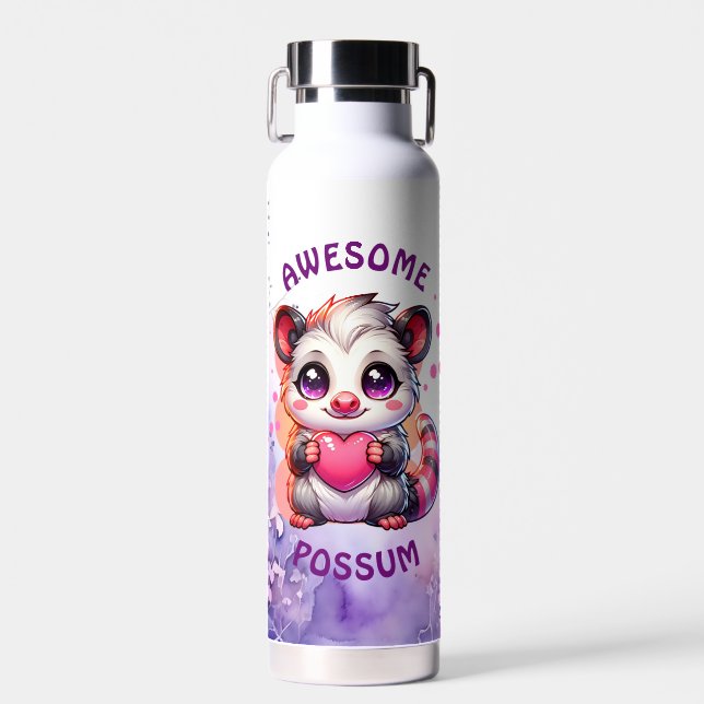 Bouteille D'eau Possum génial | Opossum de dessin mignon (Avant)