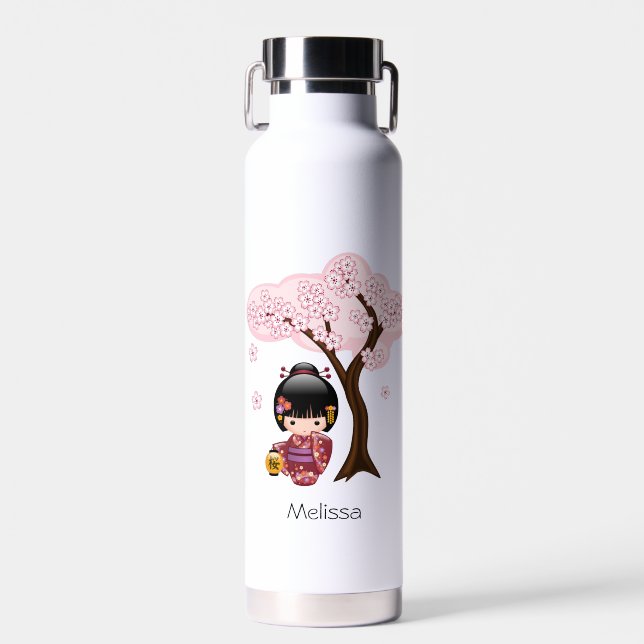 Bouteille D'eau Poupée Sakura Kokeshi - Geisha Girl (Avant)