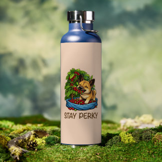 Bouteille d'eau pour chien de café mignon "Restez