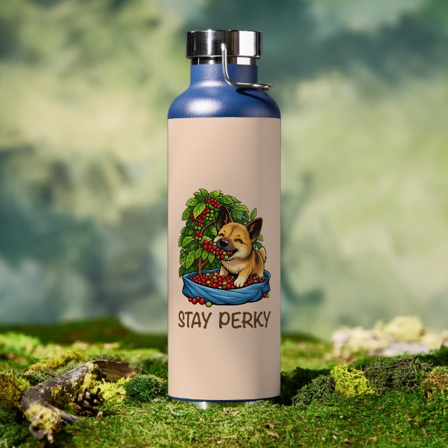 Bouteille d'eau pour chien de café mignon "Restez  (Extérieur (pivotée))