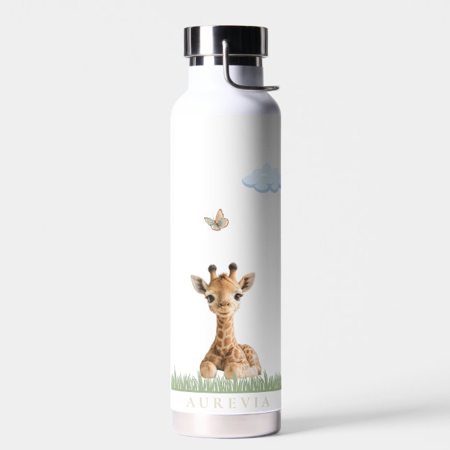Bouteille d'eau pour enfants avec une girafe bébé  (Gauche)