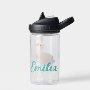Bouteille d'eau pour enfants Cygne avec ruban rose