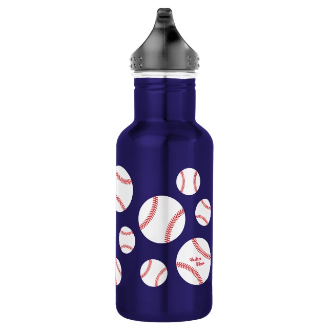 Bouteille d'eau pour enfants de baseball avec nom (Droite)