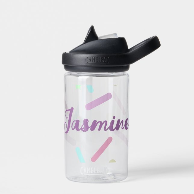 Bouteille d'eau pour enfants Pastel Sprinkles Nom (Gauche)