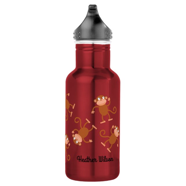 Bouteille d'eau pour enfants singe portant le nom (Droite)
