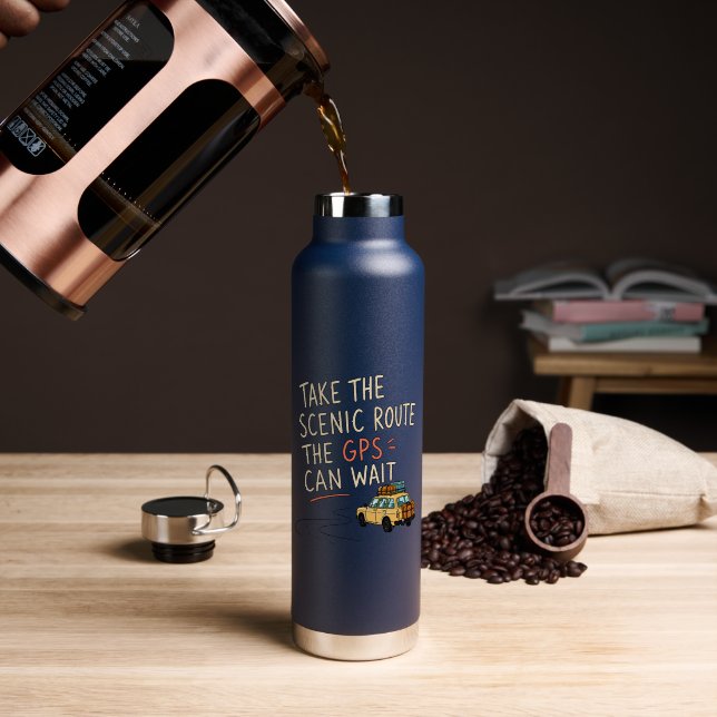 Bouteille d'eau pour road trip sur l'itinéraire pa (Café (pivoté))
