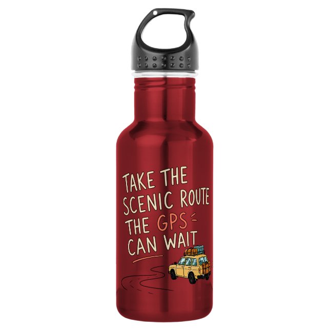 Bouteille d'eau pour road trip Take The Scenic Rou (Devant)