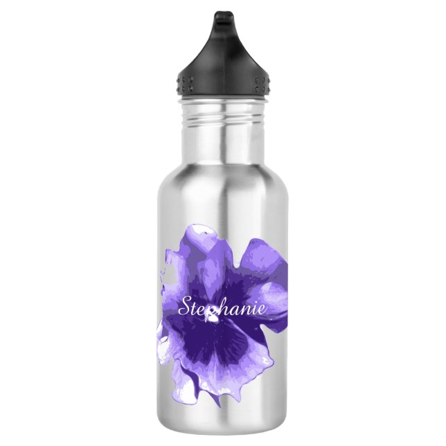 Bouteille d'eau pourpre personnalisée d'iris (Droite)