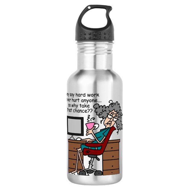 Bouteille D'eau Pourquoi un Humour de travail difficile (Devant)