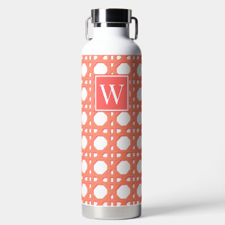 Bouteille D'eau Préparatif Monogramme en Rotin de Corail en Treill