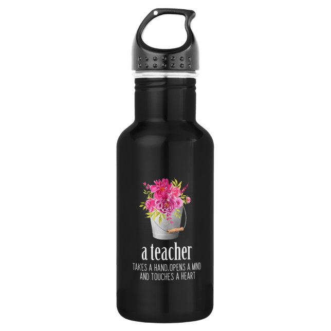 Bouteille D'eau Professeur Cadeaux | Un Enseignant Prend La Main (Devant)