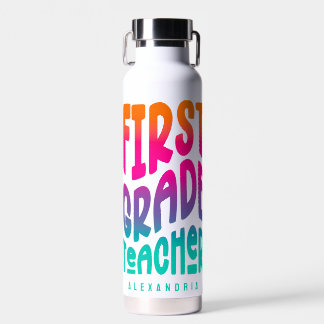 Bouteille D'eau Professeur de 1re année Texte ombré coloré