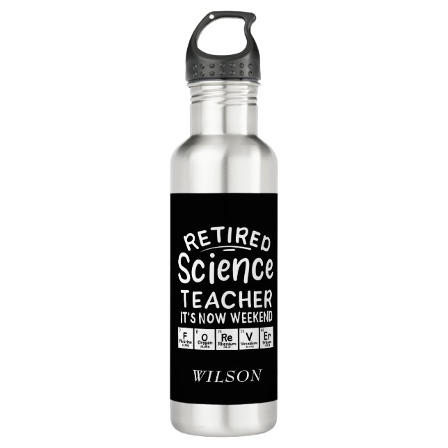 Bouteille D'eau Professeur de sciences à la retraite C'est le week (Devant)