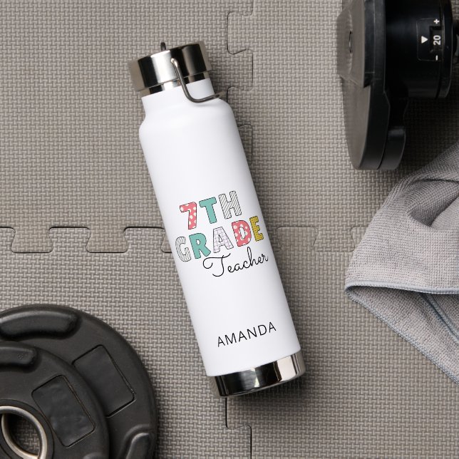 Bouteille D'eau Professeur de septième année, retour à l'école (Salle de sport (pivotée))