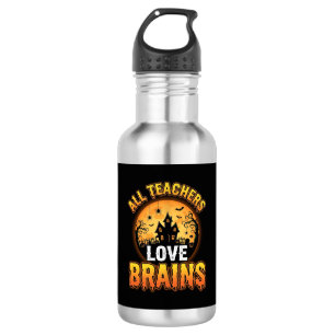 Bouteille D'eau Professeur Halloween Cerveaux de Zombie Horreur Lu