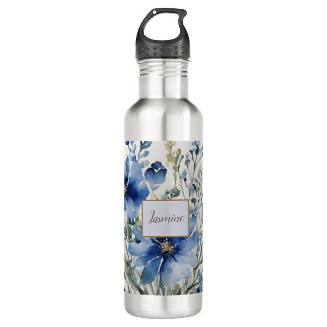 Bouteille D'eau Professional Modern Floral Ajouter un nom (Devant)