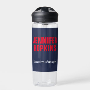 Bouteille D'eau Professionnel minimaliste bleu moderne rouge