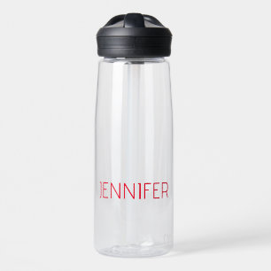 Bouteille D'eau Professionnel minimaliste moderne nom blanc rouge