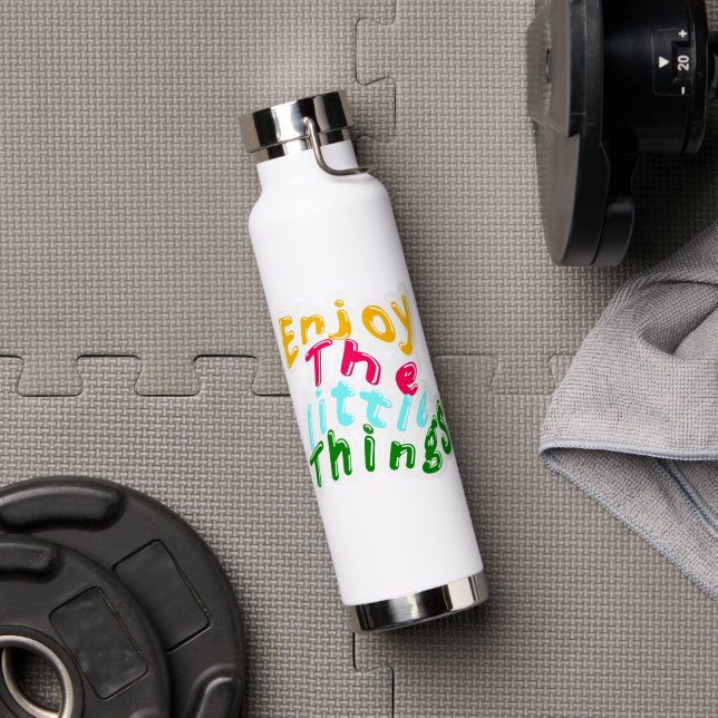 Bouteille d'eau Profitez des Petites Choses (Salle de sport (pivotée))