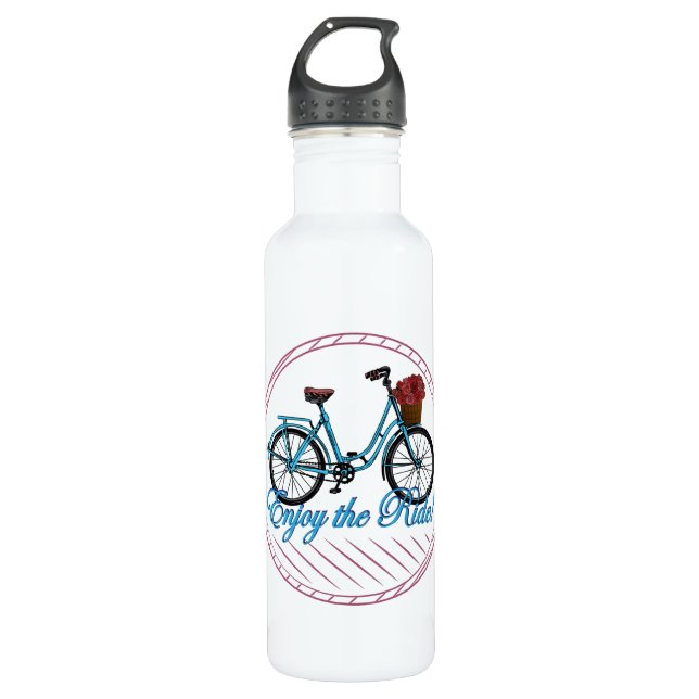 Bouteille D'eau Profitez Du Vélo Bleu Ride (Devant)