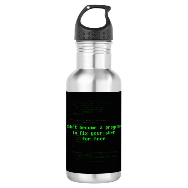 Bouteille D'eau Programmeur 'Réparez Votre Sh*t' Joke Design (Devant)