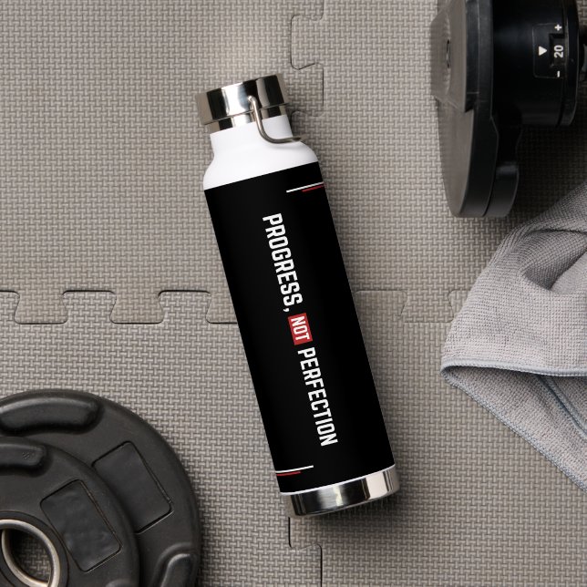Bouteille D'eau Progress Not Perfection Motivation Gym (Salle de sport (pivotée))