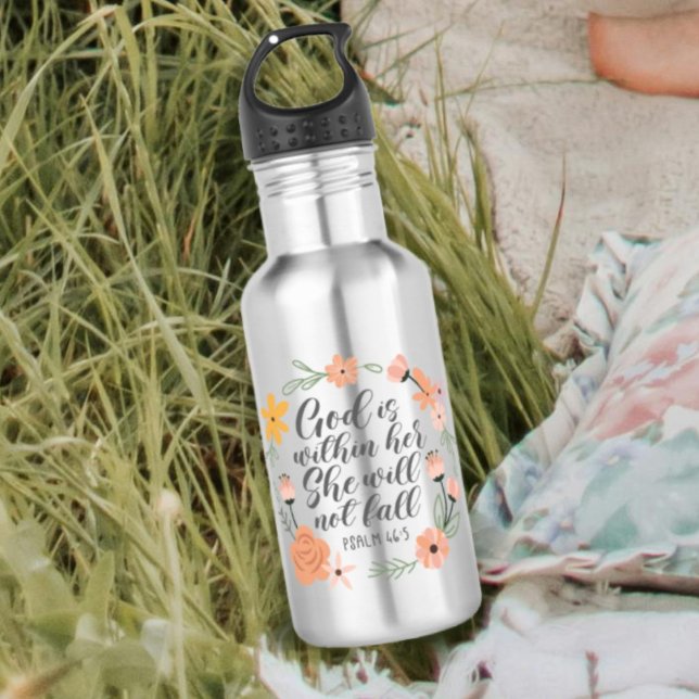 Bouteille D'eau Psaume 46:5 Dieu est en elle, elle ne tombera pas (Créateur téléchargé)