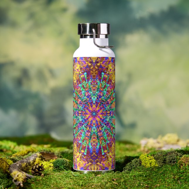Bouteille D'eau Psychedelic Mandala Trippy Hippie Color Splash (Extérieur)