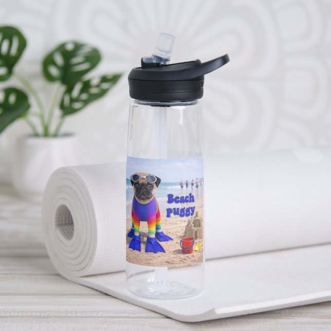Bouteille D'eau Puggy de plage (Yoga (pivotée))