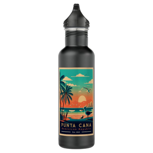 Bouteille D'eau Punta Cana DR Retro Sunset Souvenirs 1960 (Droite)