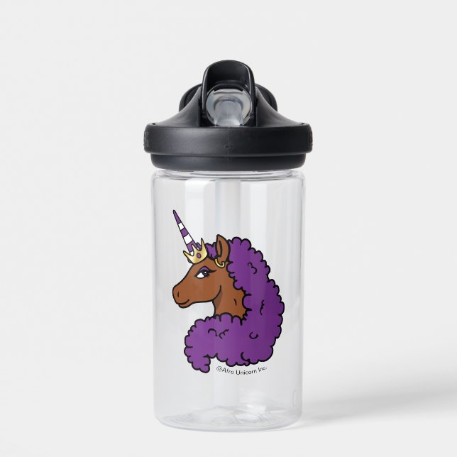Bouteille D'eau Purple Afro Unicorn (Avant)