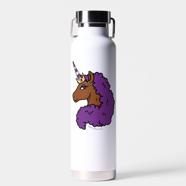 Bouteille D'eau Purple Afro Unicorn (Avant)