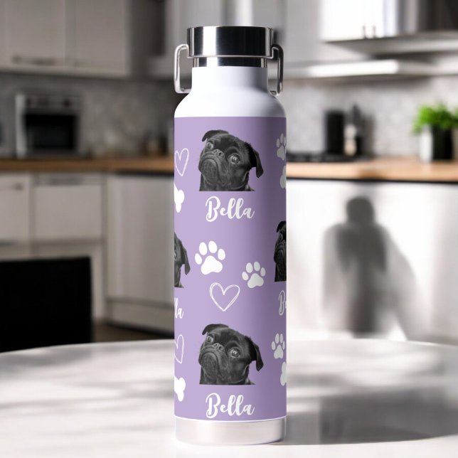 Bouteille D'eau Purple Custom Love Empreinte de patte Amoureux des (Créateur téléchargé)