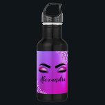 Bouteille D'eau Purple Pink Monogram Glitter Eyelashes<br><div class="desc">Faux violet et rose Parties scintillant étincelante métallique brossé Monogramme en métal Nom et cils initiaux (cils), extensions d'oreillettes et bouteille d'eau d'yeux. Cela rend le cadeau parfait pour 16 ans, mariage, douche nuptiale, anniversaire, baby shower ou bachelorette cadeau pour quelqu'un décorant sa chambre dans le style cool de tendance....</div>