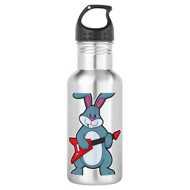 Bouteille D'eau Rabbit à la musique avec guitare (Devant)