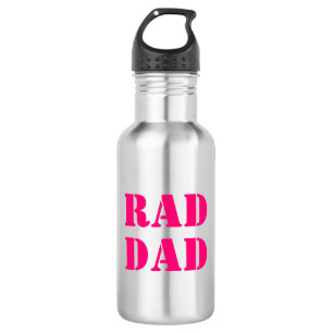 Bouteille D'eau Rad Papa neon rose chaud noir moderne typographie