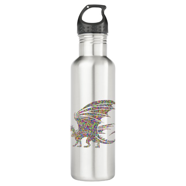 Bouteille D'eau Rainbow Dragon Tribal Tattoo Idée cadeau (Devant)