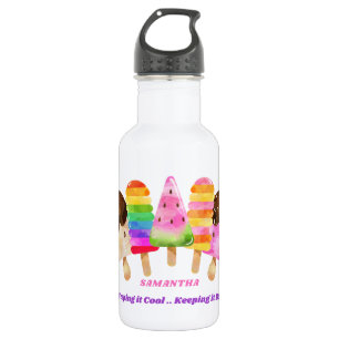 Bouteille D'eau Rainbow Popsicle Colorful Kids Personnalisé