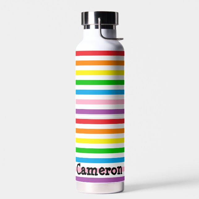 Bouteille D'eau Rainbow Stripes Custom (Gauche)