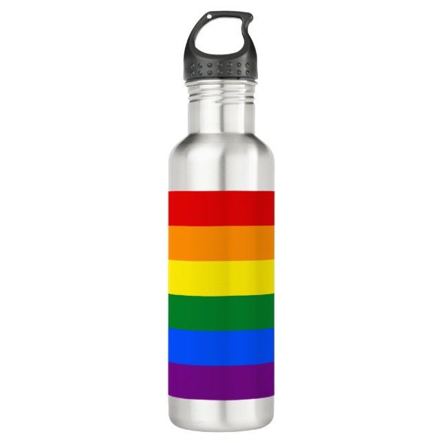 Bouteille D'eau Rainbow Stripes Design Gay pride Water Botté (Devant)
