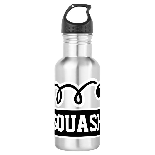 Bouteille D'eau Raquette de squash personnalisée avec nom customis (Devant)