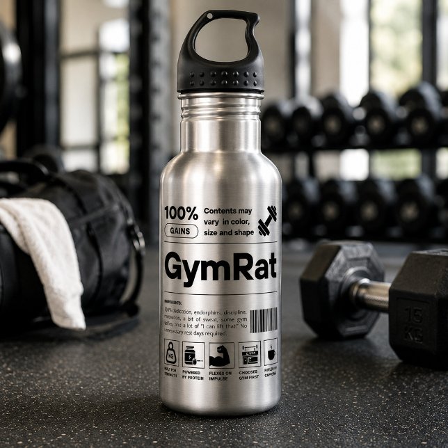 Bouteille D'eau RatDeGym Définition de code-barres drôle Sport Fit (Créateur téléchargé)