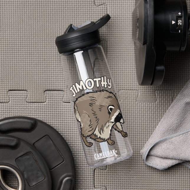 Bouteille D'eau Raton Jimothy de style comic animalier (Salle de sport (pivoté))