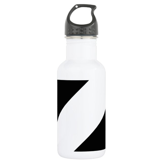 Bouteille D'eau Rayure de base 1 noire et blanche (Devant)