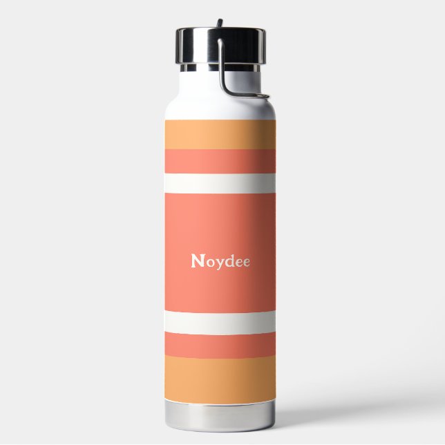 Bouteille D'eau Rayures centrales Lignes horizontales Rouge Orange (Gym)