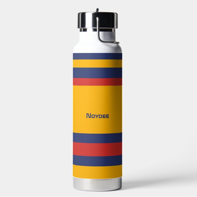 Bouteille D'eau Rayures de héros Lignes horizontales Jaune Bleu Ro (Gym)